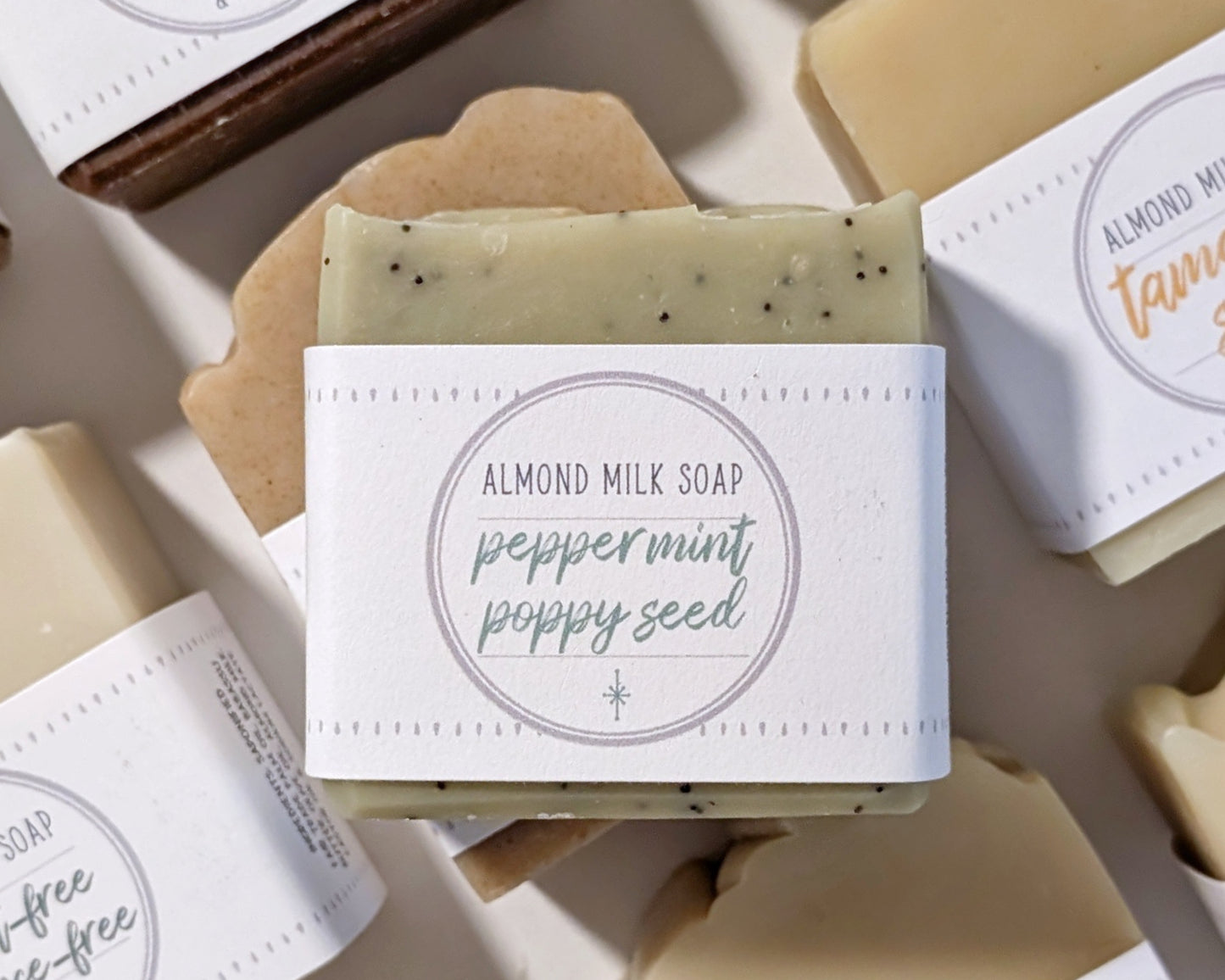 Peppermint Poppy Seed Almond Milk Soap image 0