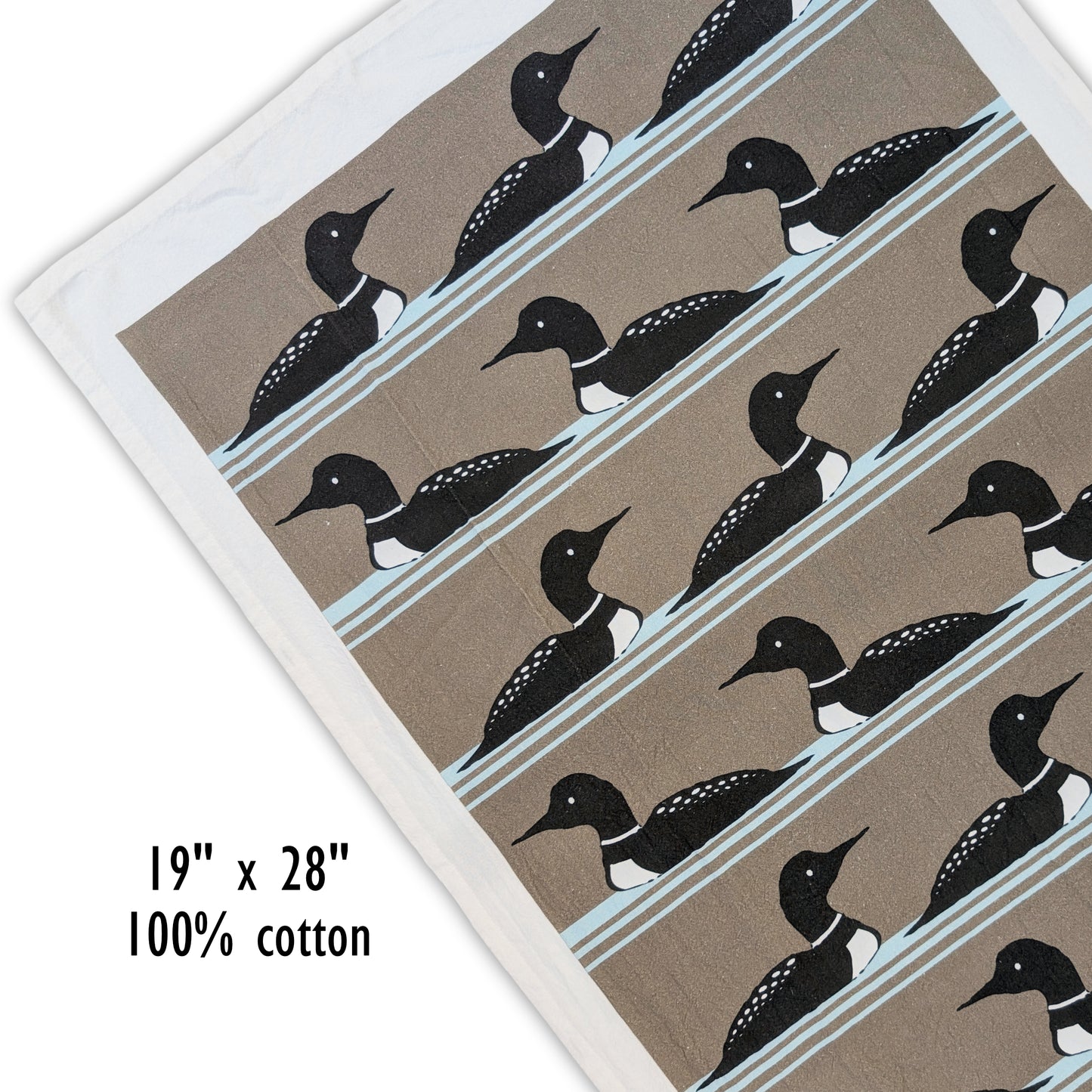 Land of Loons Taupe Flour Sack Towel