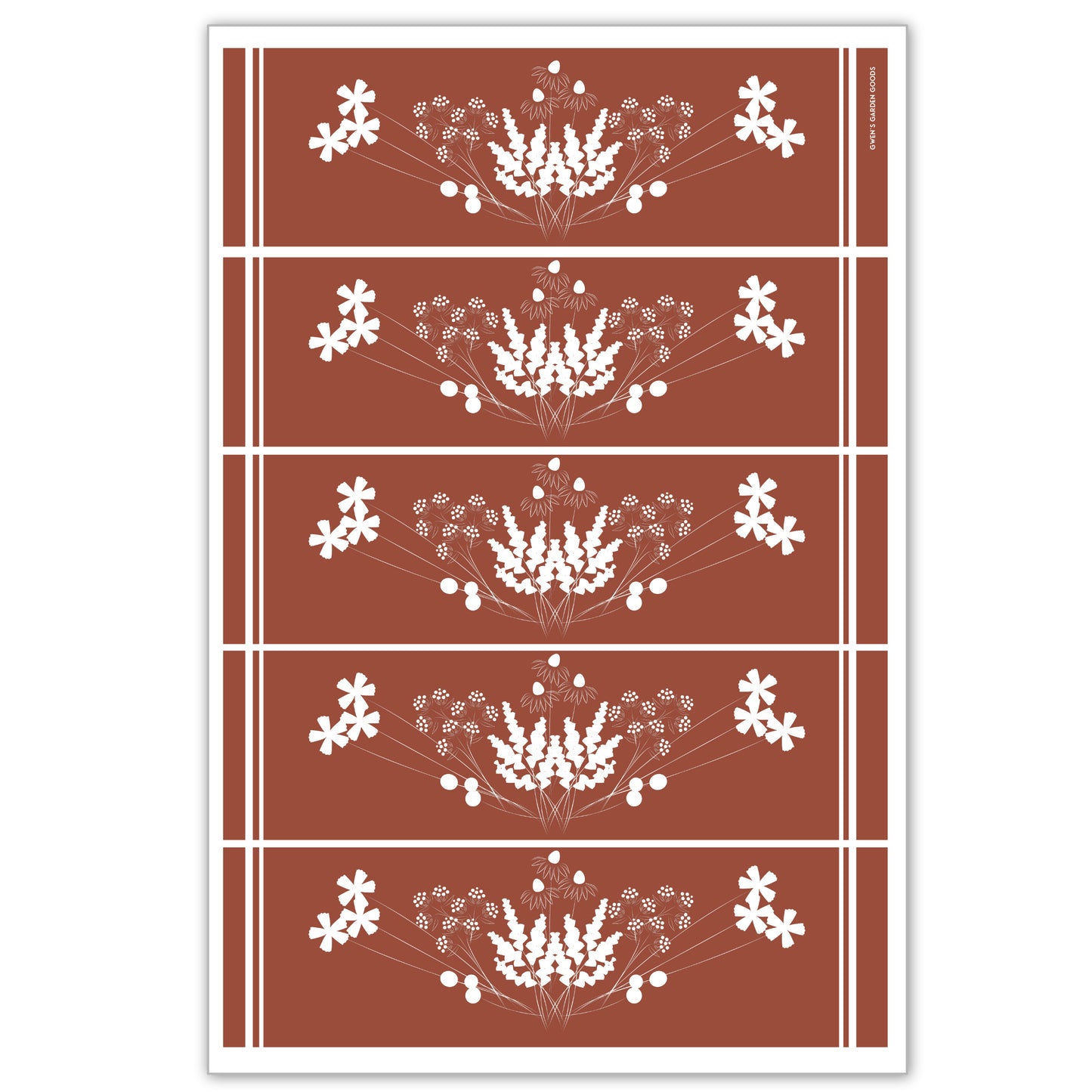 Wildflowers: Crimson flour sack towel
