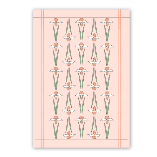 The Lady's Slippers Flour Sack Towel, pink
