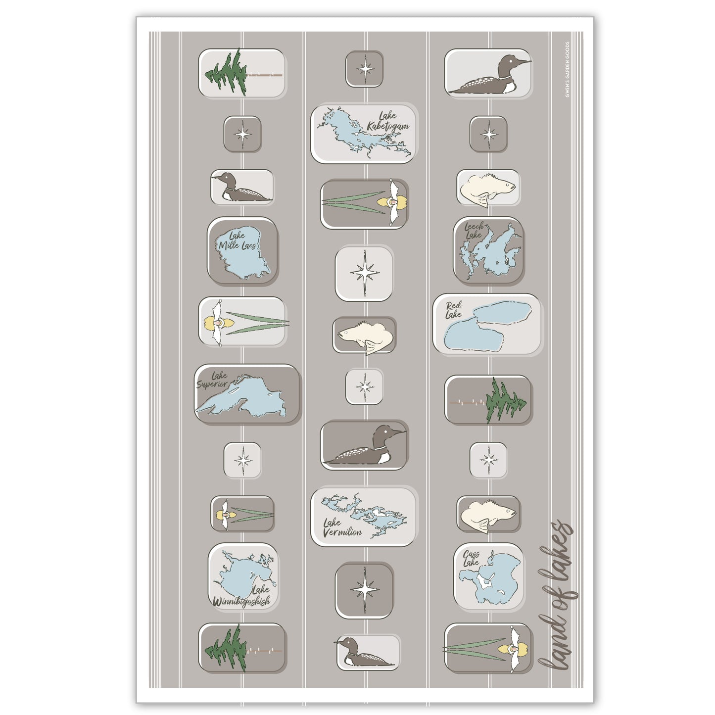 Land of Lakes Taupe Flour Sack Towel