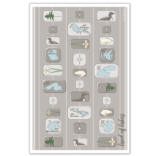 Land of Lakes Taupe Flour Sack Towel