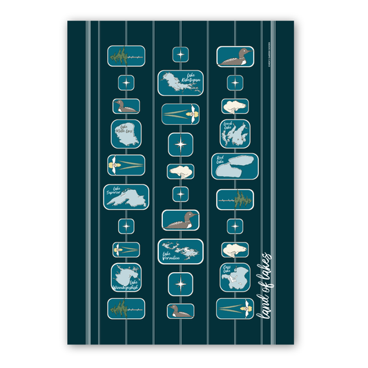 Land of Lakes Flour Sack Towel, Navy