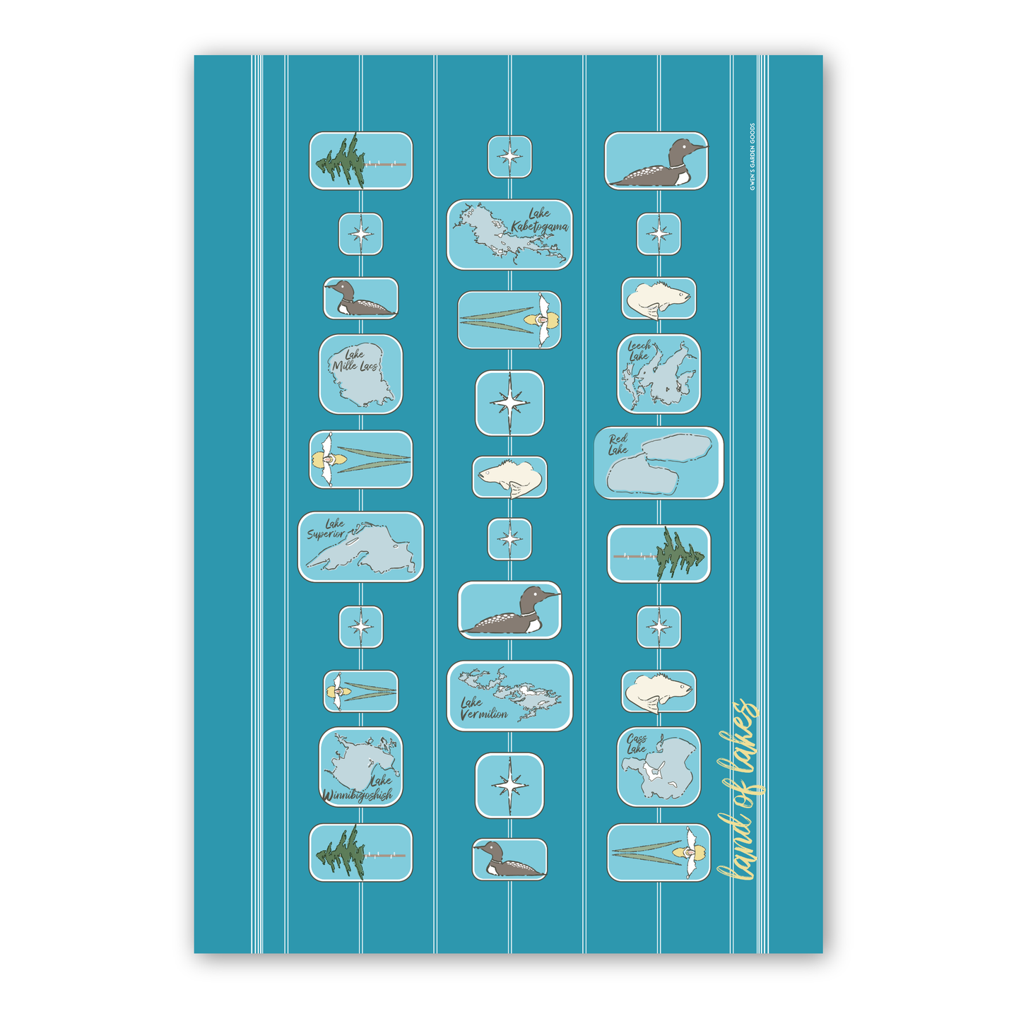 Land of Lakes Flour Sack Towel, Teal