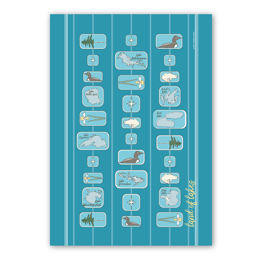 Land of Lakes Flour Sack Towel, Teal