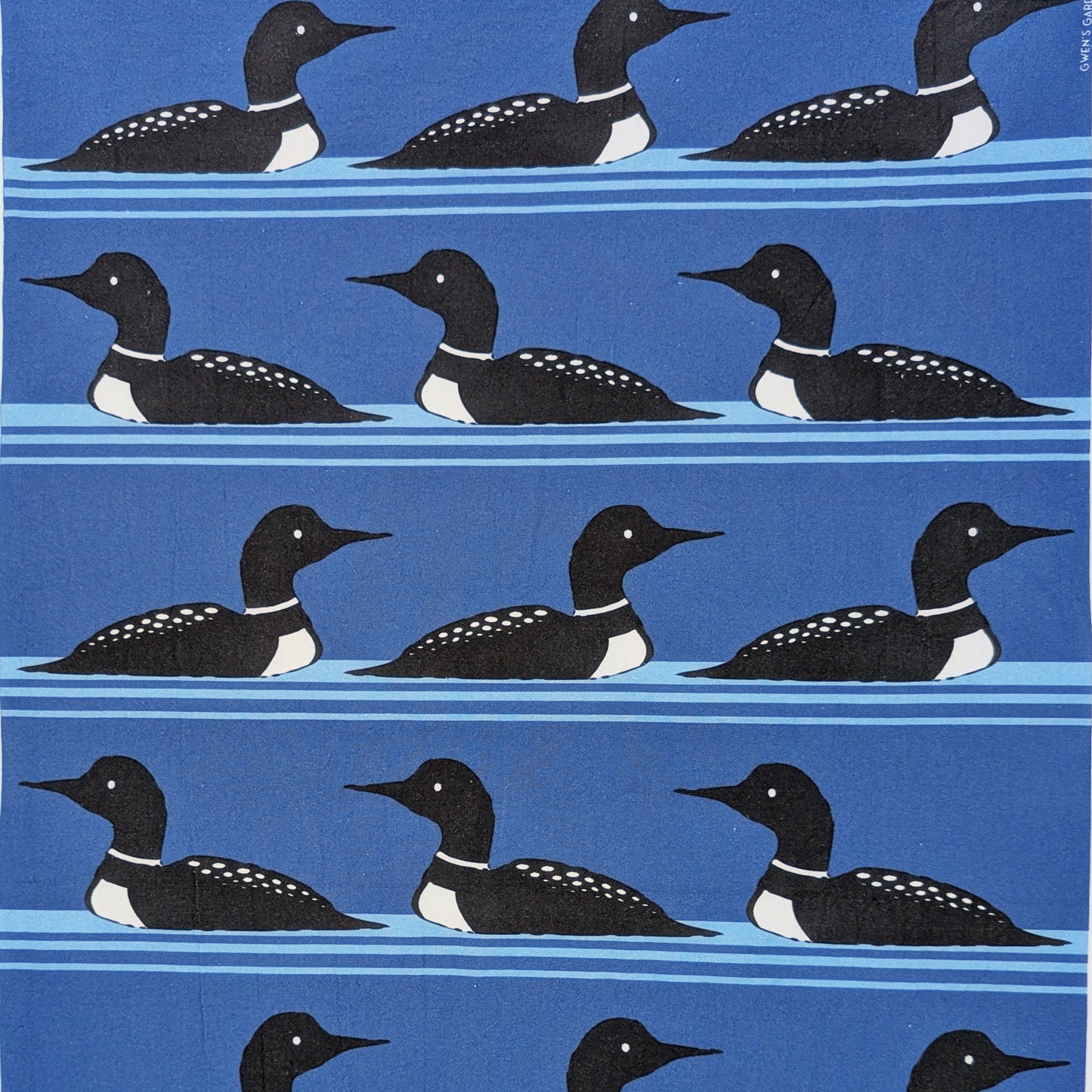 Land of Loons Blue Flour Sack Towel