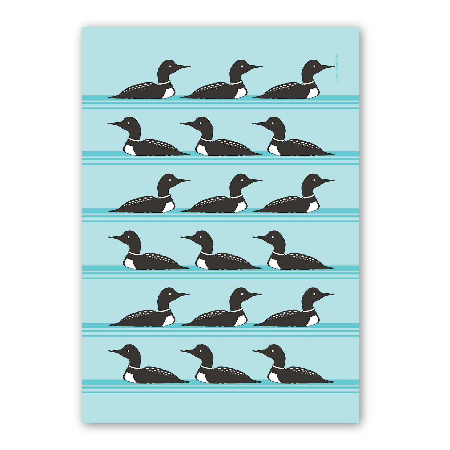 Land of Loons Flour Sack Towel, Teal