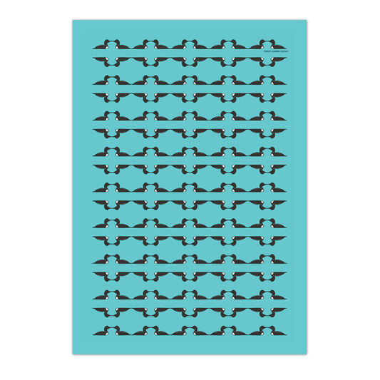 Chain of Loons Flour Sack Towel, blue