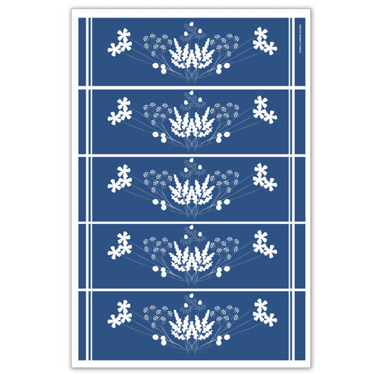 Wildflowers: Blue flour sack towel