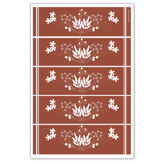 Wildflowers: Crimson flour sack towel